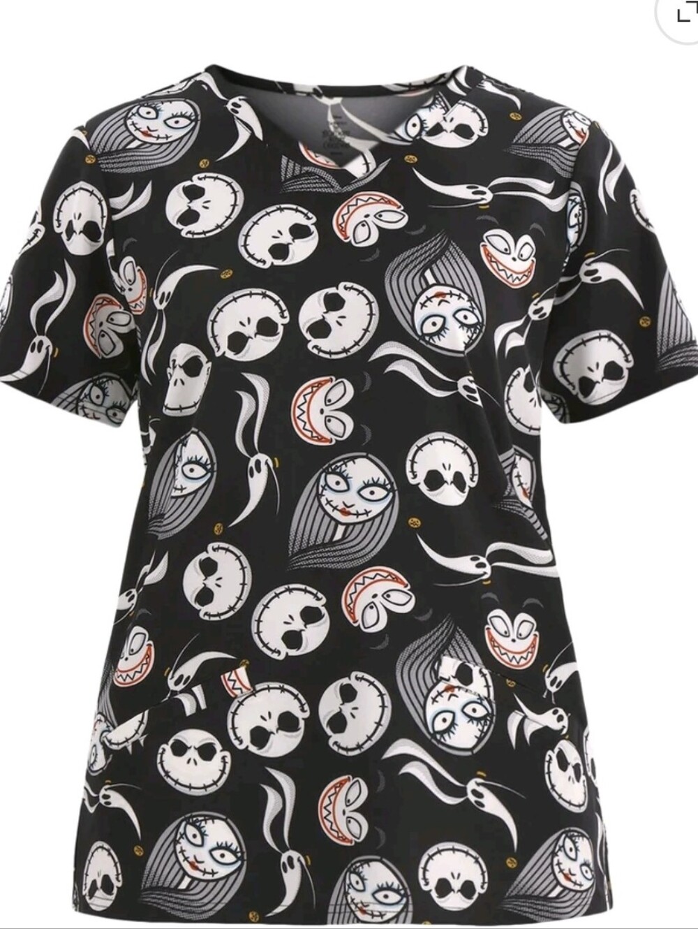 Nightmare Before Christmas Scrubs Top Only